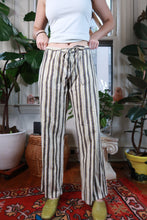Load image into Gallery viewer, Vintage 2000s Black Mustard Yellow Striped Drawstring Low Rise Pants
