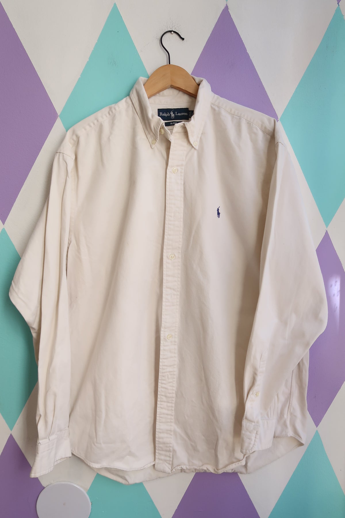 Vintage Ralph Lauren Blake Oxford Button-Down – Cream White