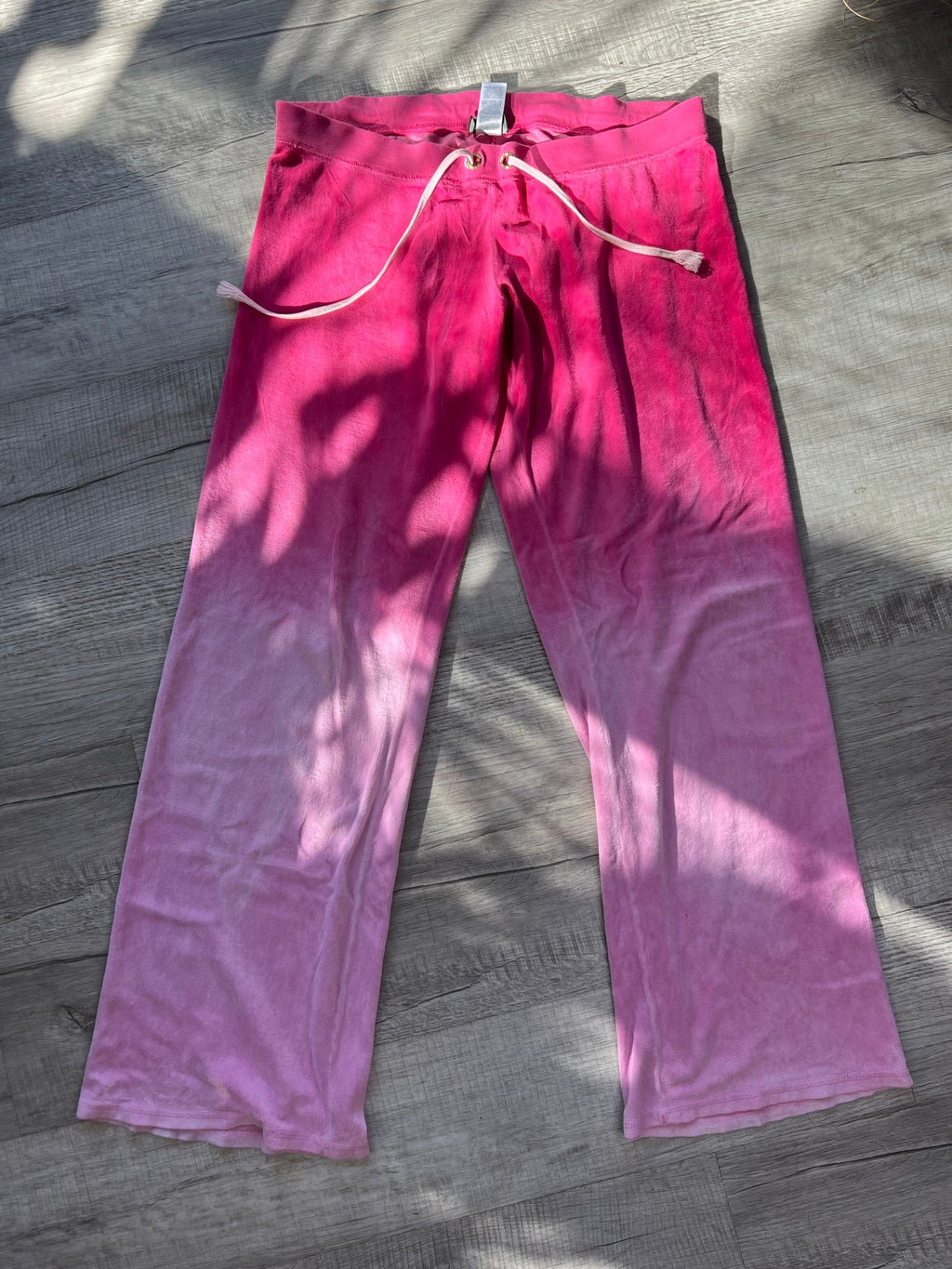Vintage Juicy Couture Pink Ombré Velour Drawstring Pants