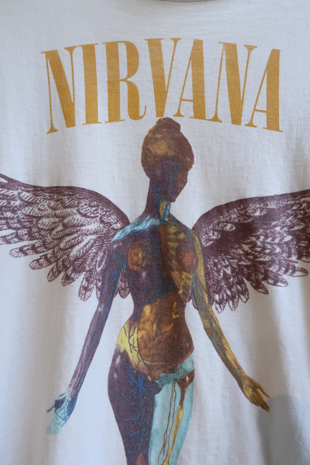 Vintage 1993 Nirvana “In Utero” Graphic Band T-Shirt – Anatomical Angel Design