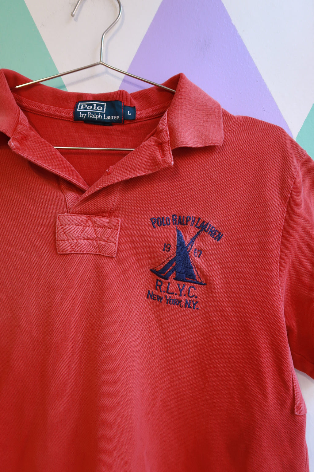 Vintage Polo Ralph Lauren Yacht Club Embroidered Polo Shirt - Elektra Vintage