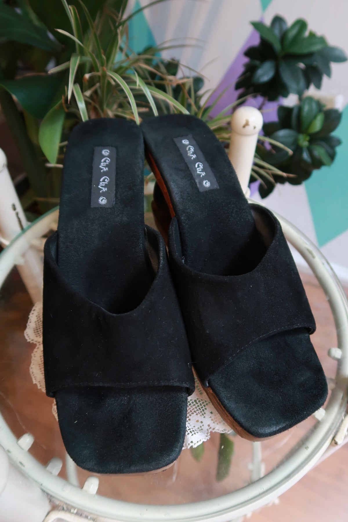 Elektra Vintage carved wooden platform wedge sandals with intricate detailing and natural wood finish, stylish and comfortable for summer wear.