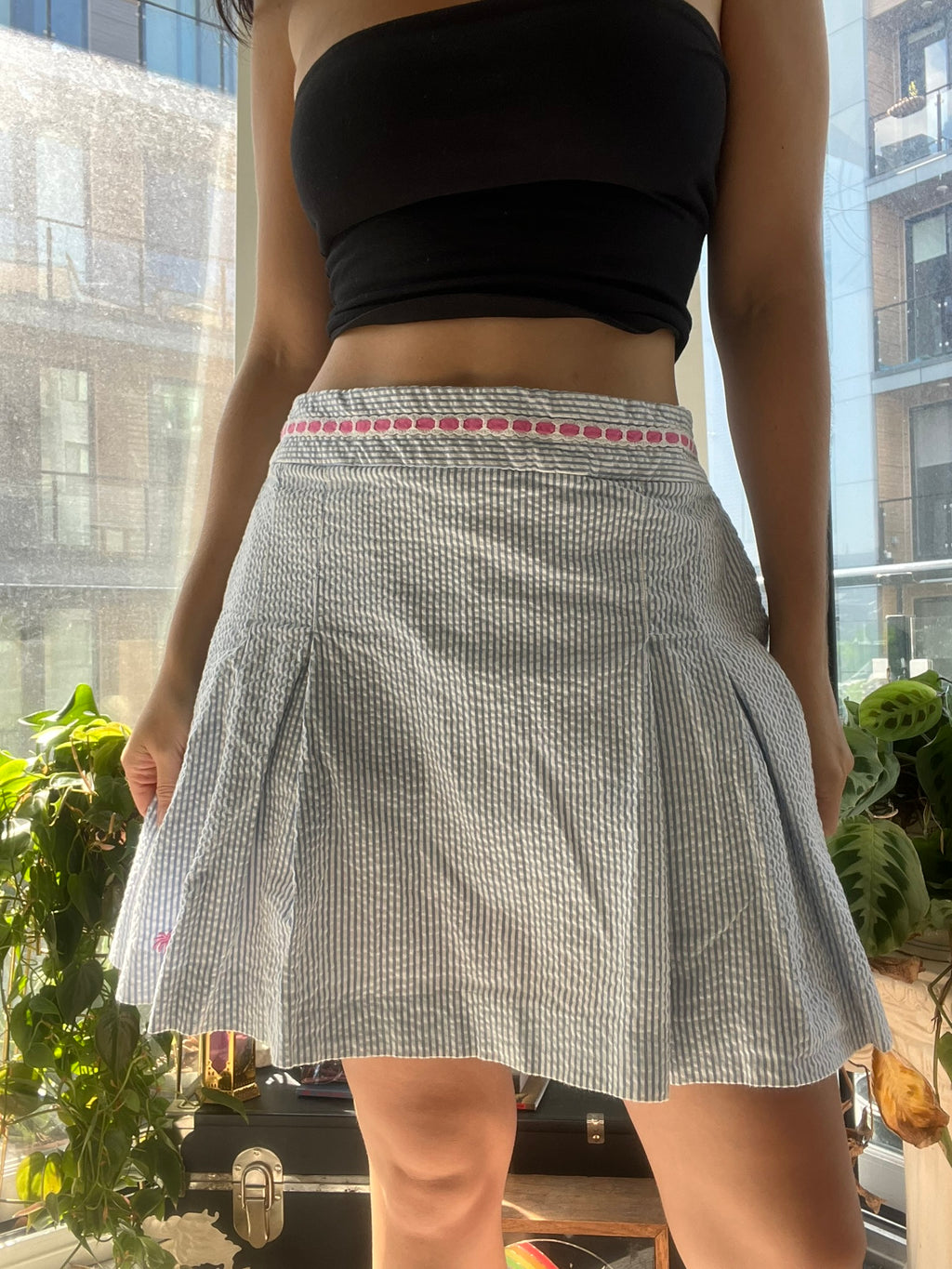 Pinstripe Pleated Skirt by Lilly Pulitzer - Elektra Vintage