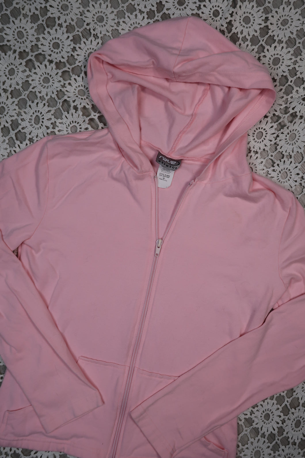 Vintage 2000s Rave Pink Zip Hoodie