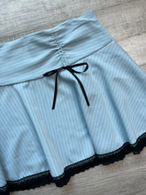 Load image into Gallery viewer, 2000s Vintage Blue Pinstripe Mini Skirt
