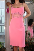 Vintage 2000s pink Lace Cut Out Dress