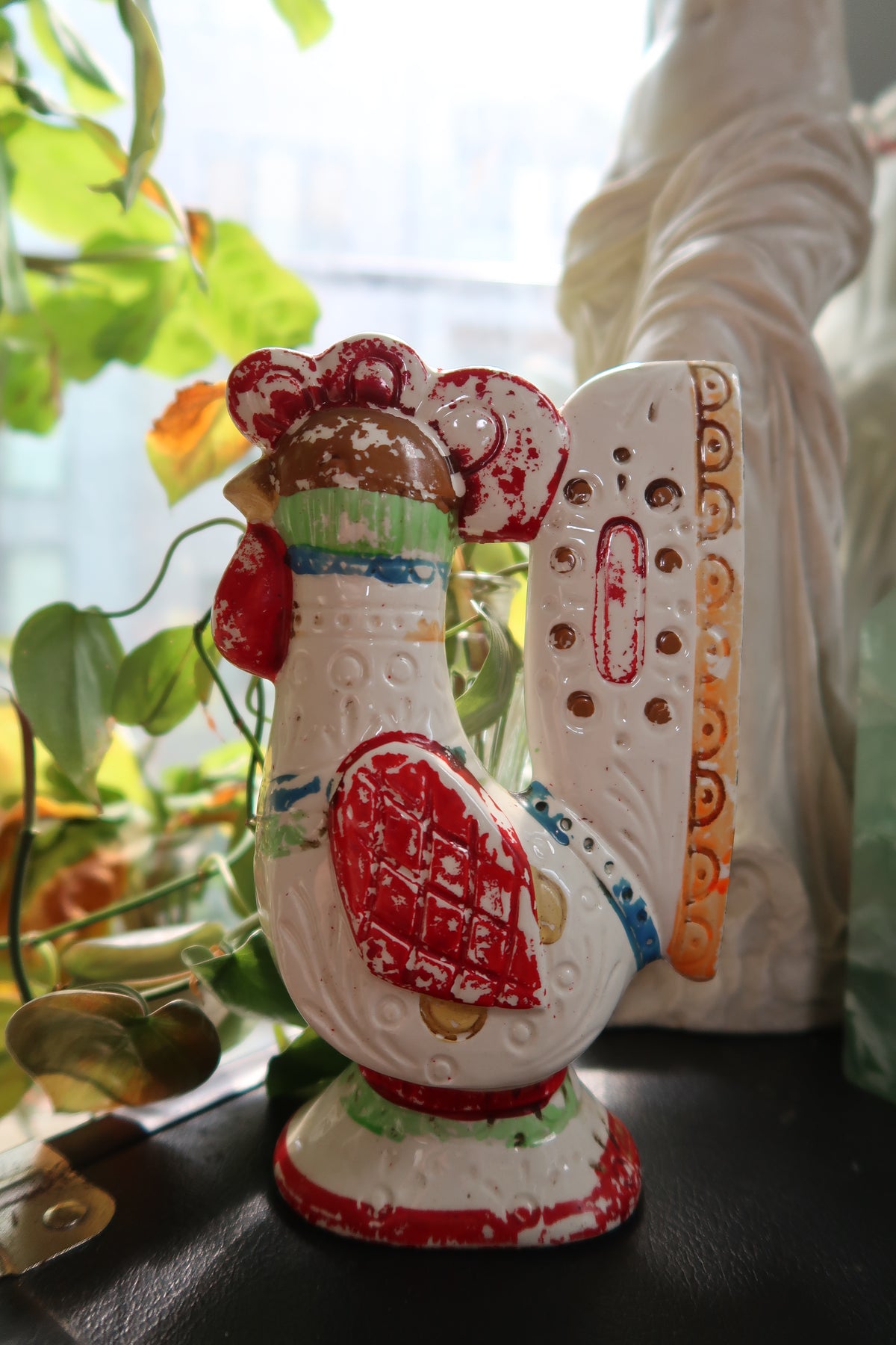 Vintage LEGO Japan Rooster Coin Bank – Hand-Painted Porcelain Figurine