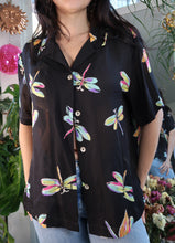 Load image into Gallery viewer, Vintage Silk Dragon Fly Button Up
