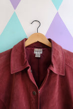 Load image into Gallery viewer, Vintage Suede Button-Up Jacket in Deep Wine Red
