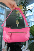Y2K Pink Faux Leather Shoulder Bag