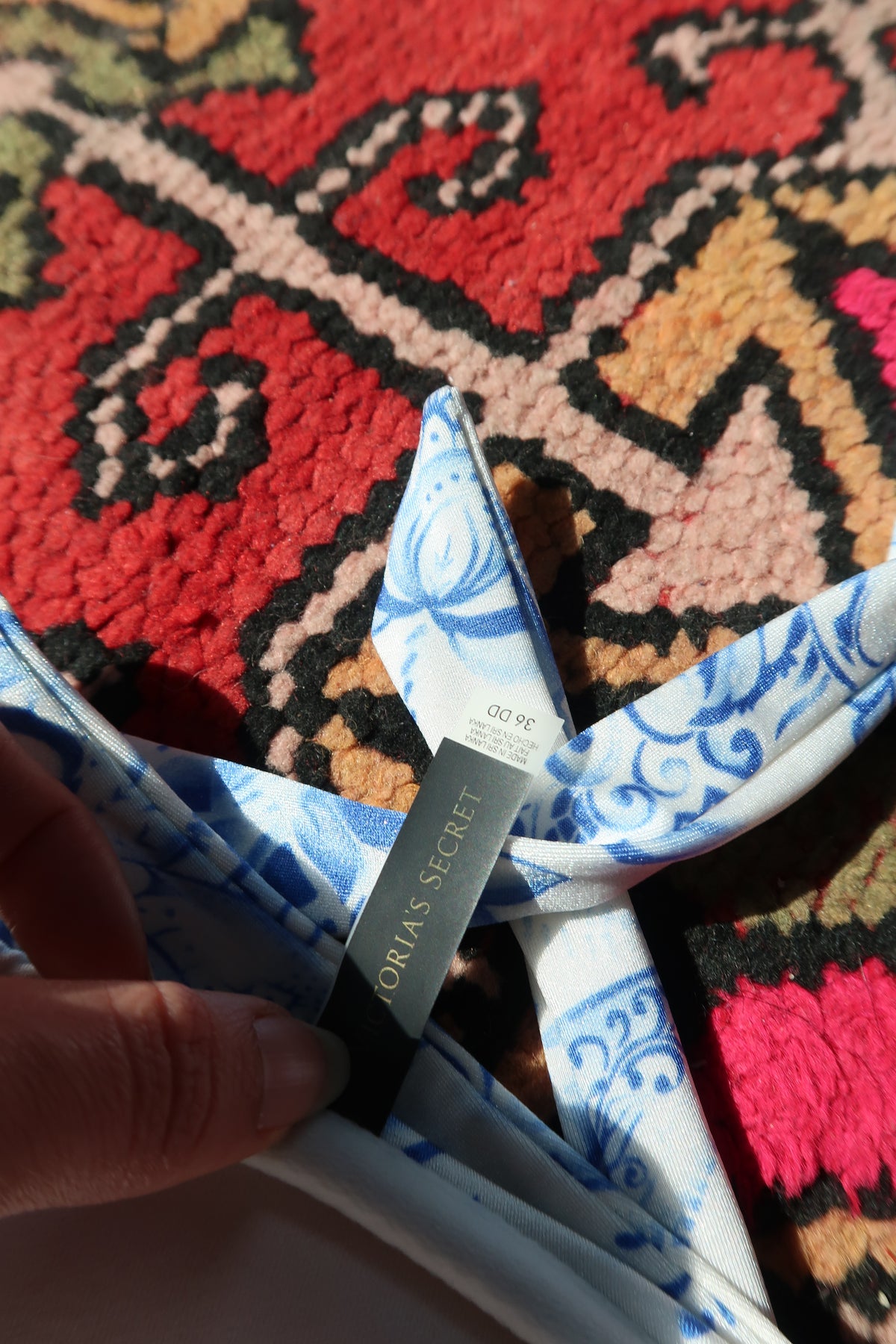Victoria’s Secret Blue & White Strapless Bikini Top – Porcelain Print Swimwear