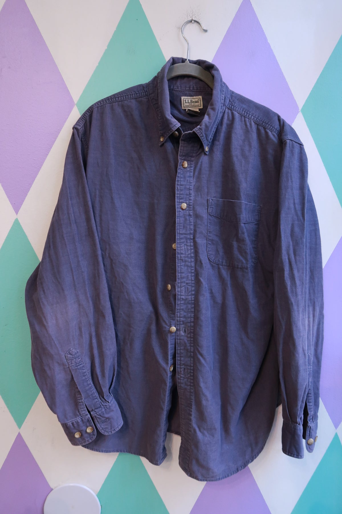 Vintage L.L.Bean Purple Corduroy Button Down Shirt