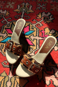 Y2K MIA Leopard Pony Hair Wedge Sandals – Brown Platform Buckle Slides