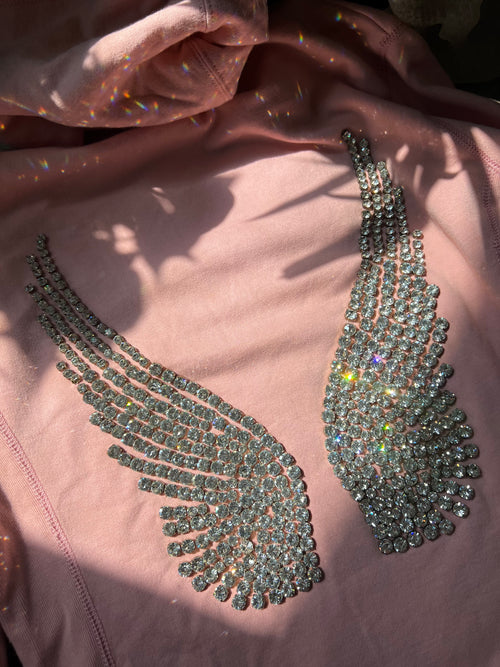 2000s Rhinestone Angel Wings Hoodie - Elektra Vintage