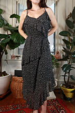Load image into Gallery viewer, Vintage 2000s Black &amp; White Polka Dot Ruffle Midi Dress
