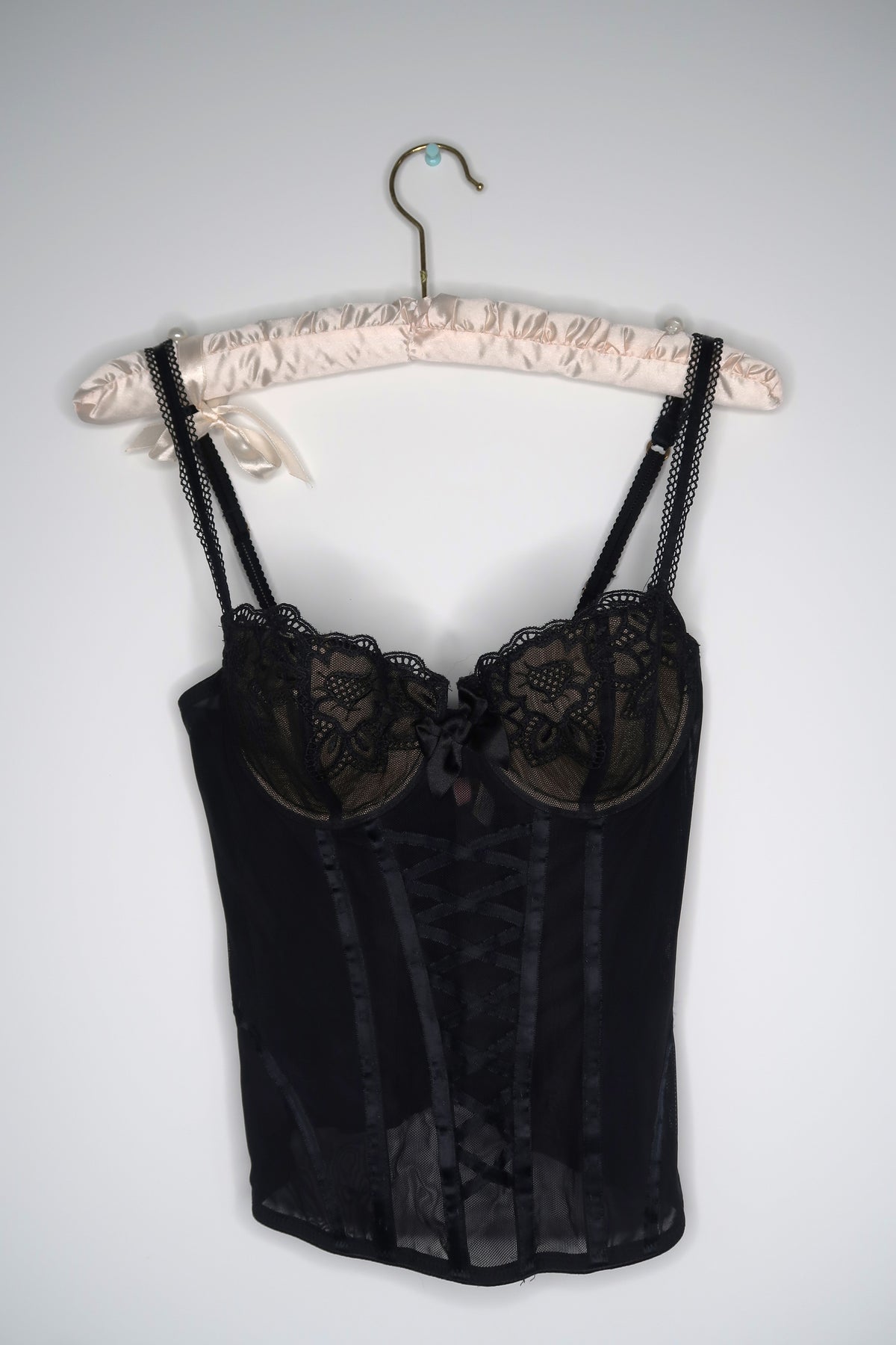 Vintage 2000s Victoria's Secret corset top by Elektra Vintage, featuring lace-up design and structured fit for women's fashion.