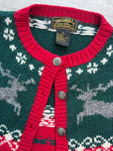 Load image into Gallery viewer, Vintage 100% Wool Eddie Bauer Christmas Cardigan
