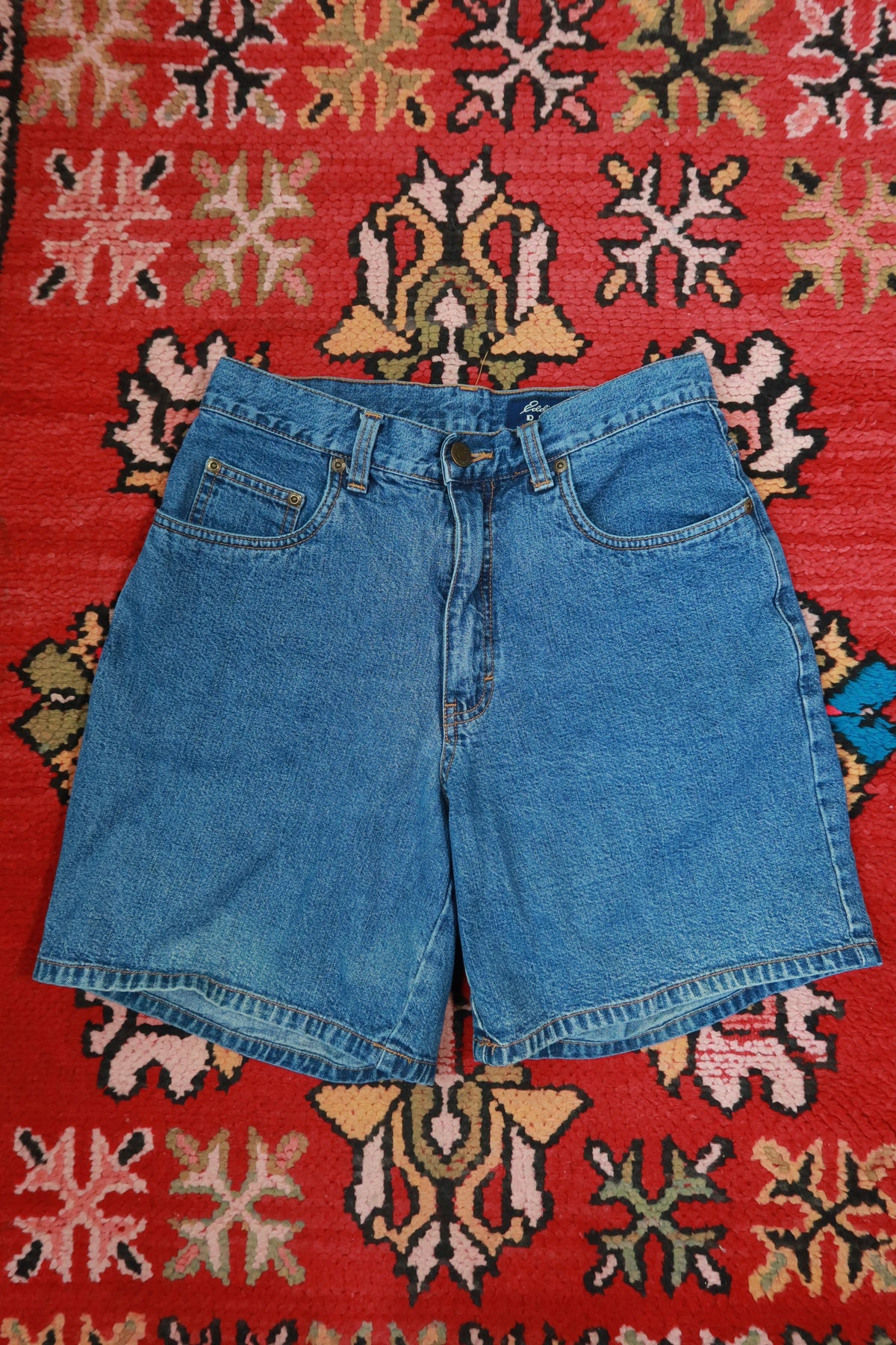 Vintage 90s Eddie Bauer Denim Shorts 100% Cotton High Rise Blue Jean Shorts