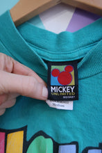 Load image into Gallery viewer, Vintage 90s Mickey Mouse “Mickey” Graphic Tee – Teal Disney Cartoon T-Shirt
