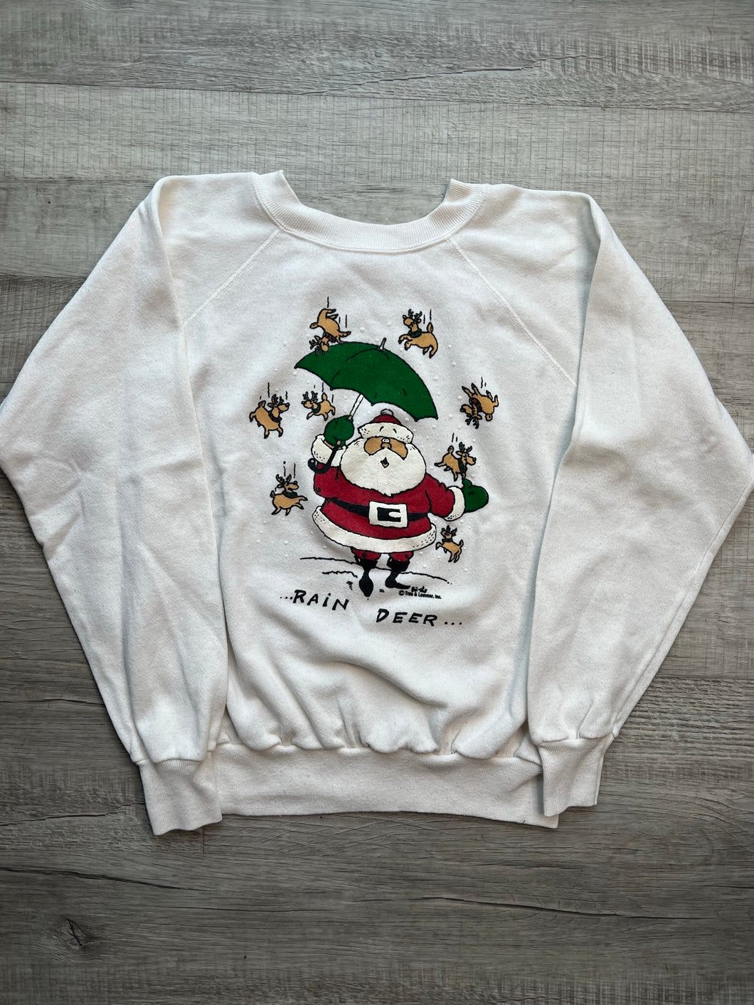 Vintage Santa Rain Deer Crewneck Sweatshirt