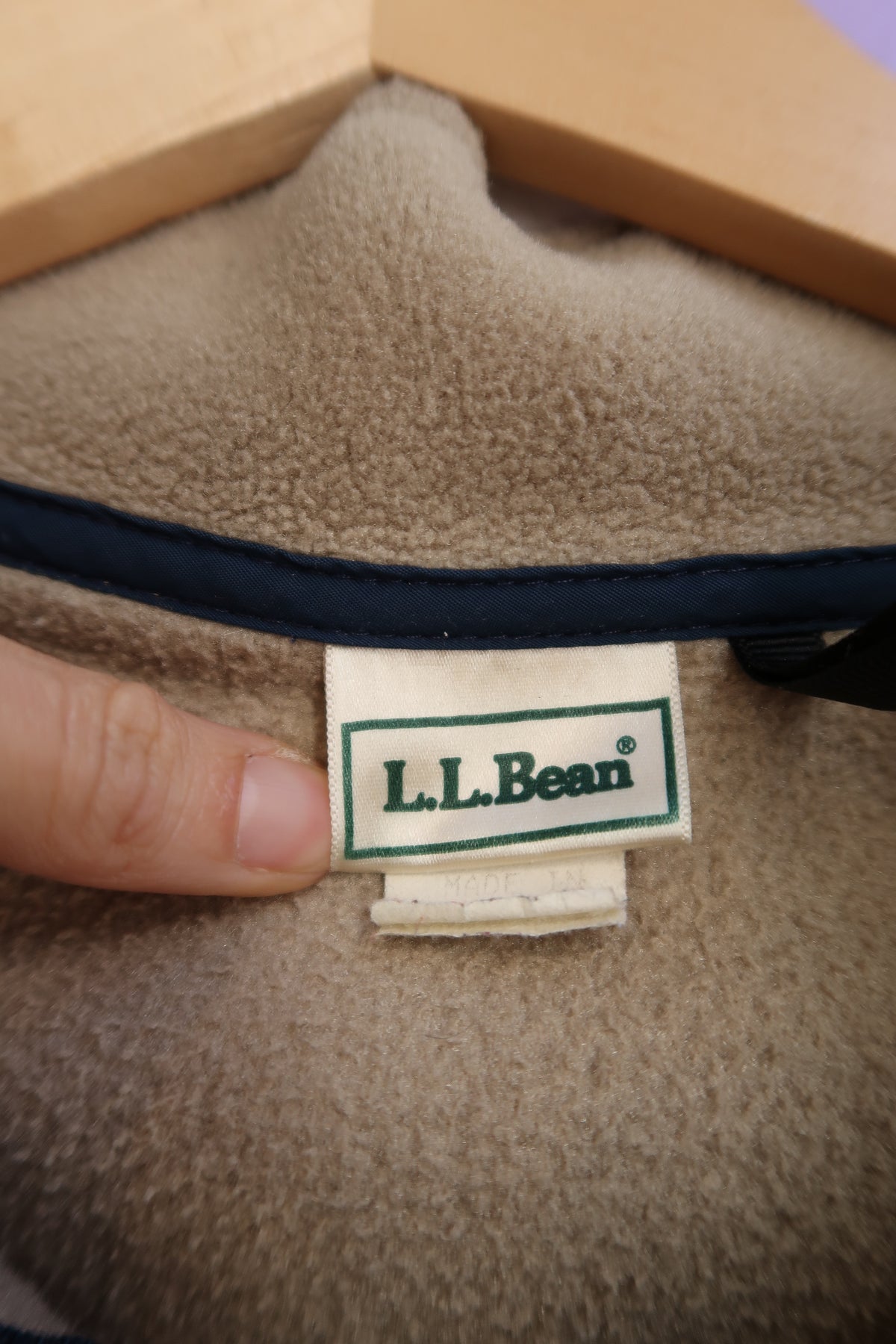 Vintage 90s L.L. Bean Tan Fleece Quarter Zip Pullover