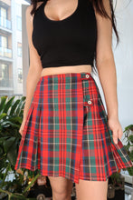 Load image into Gallery viewer, Vintage Red Plaid Pleated Mini Skirt
