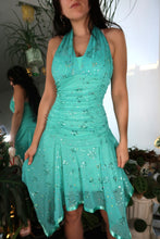 Load image into Gallery viewer, Vintage 2000s Teal Glittery Fairycore Dress
