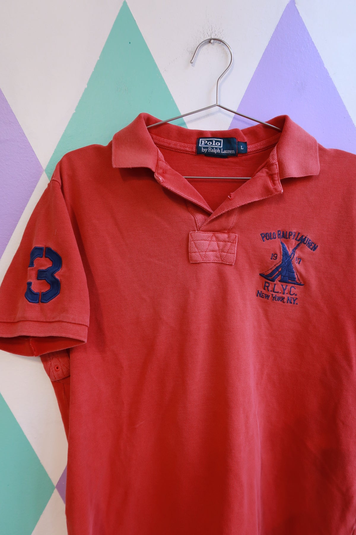 Vintage Polo Ralph Lauren Yacht Club Embroidered Polo Shirt - Elektra Vintage