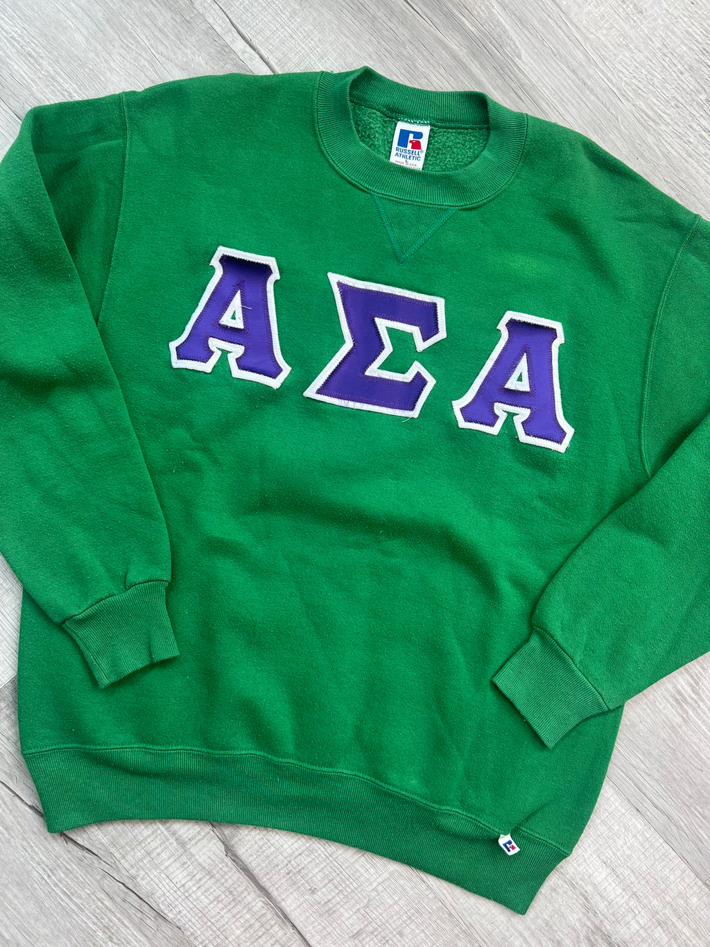 Vintage Alpha Sigma Alpha crewneck sweatshirt by Elektra Vintage, featuring classic collegiate style and soft fabric.