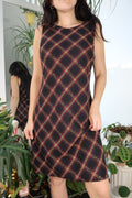 Vintage Plaid Wool Blend Dress