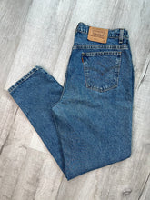 Load image into Gallery viewer, Levi’s 921 Vintage Orange Tab Tapered Fit Tapered Leg Blue Jeans
