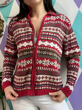 Load image into Gallery viewer, Vintage Fair Isle Knit Zip Up Sweater
