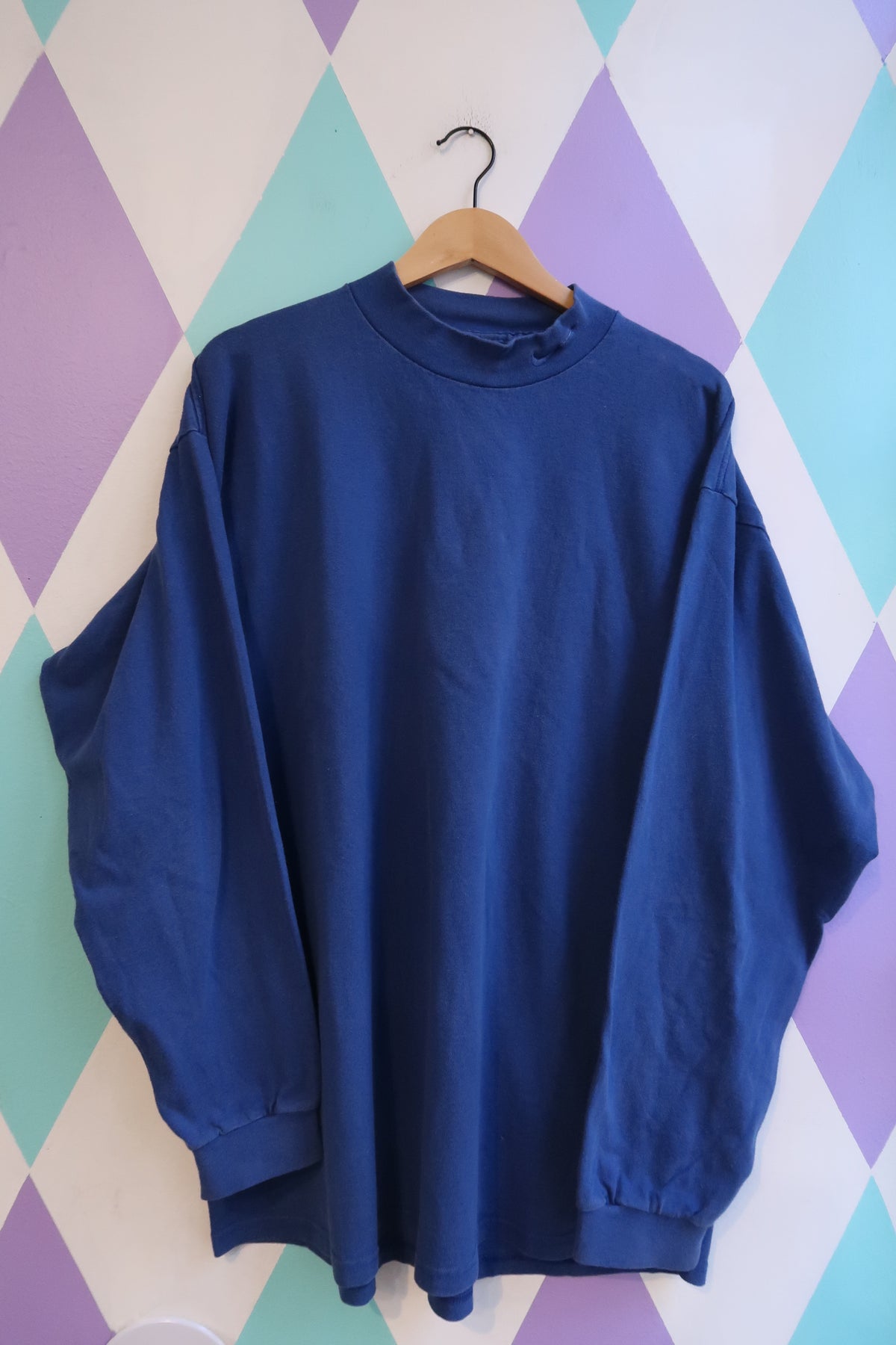 Vintage 90s Nike Royal Blue Mock Neck Sweatshirt