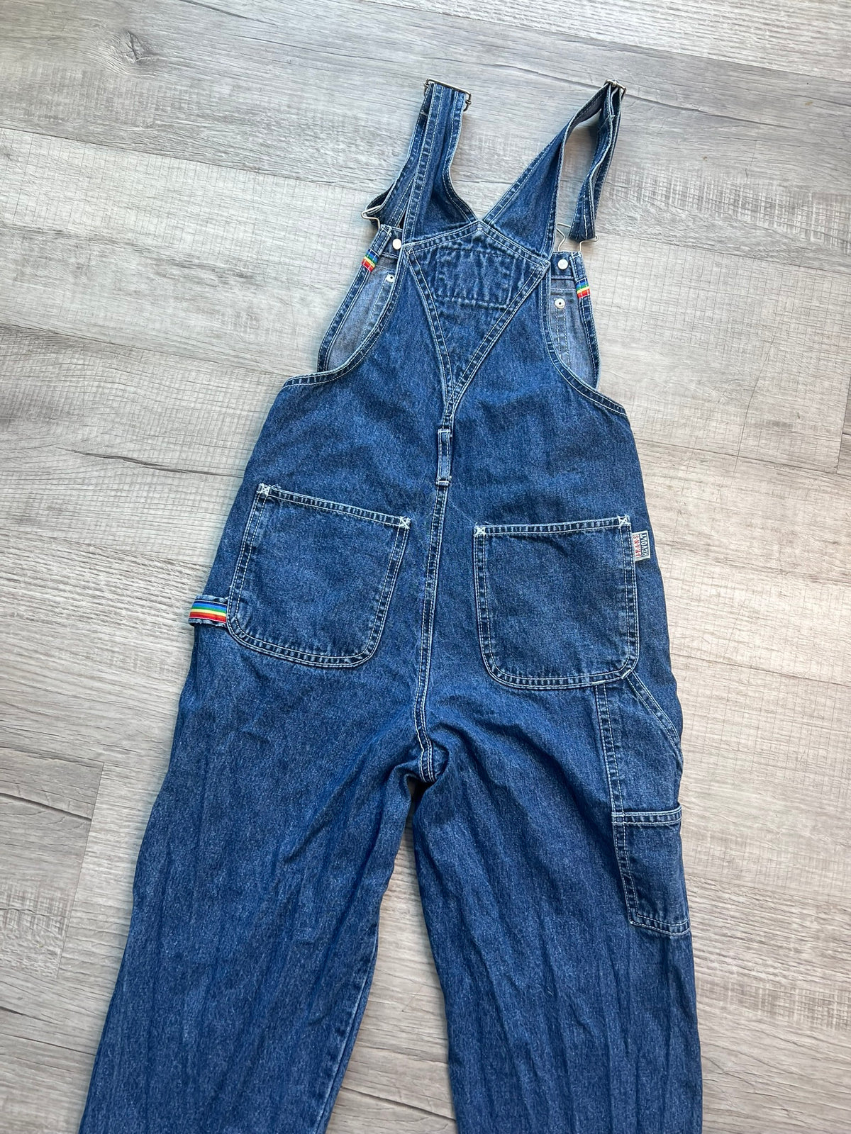 90s Vintage Revolt Rainbow Denim Overalls - Elektra Vintage