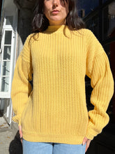 Load image into Gallery viewer, Vintage Yellow Oversized Knit Sweater
