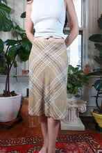 Load image into Gallery viewer, Vintage Brooks Brothers Midi Beige Bias Cut Plaid Skirt
