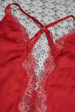 Load image into Gallery viewer, Victoria&#39;s Secret Red Satin Lacey Negligee Dress
