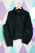 Vintage 90s L.L. Bean Forest Green Fleece Quarter Zip Pullover