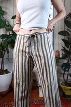 Load image into Gallery viewer, Vintage 2000s Black Mustard Yellow Striped Drawstring Low Rise Pants
