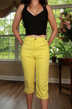 Load image into Gallery viewer, Vintage 90s Versace Jeans Couture Yellow Capri Pants
