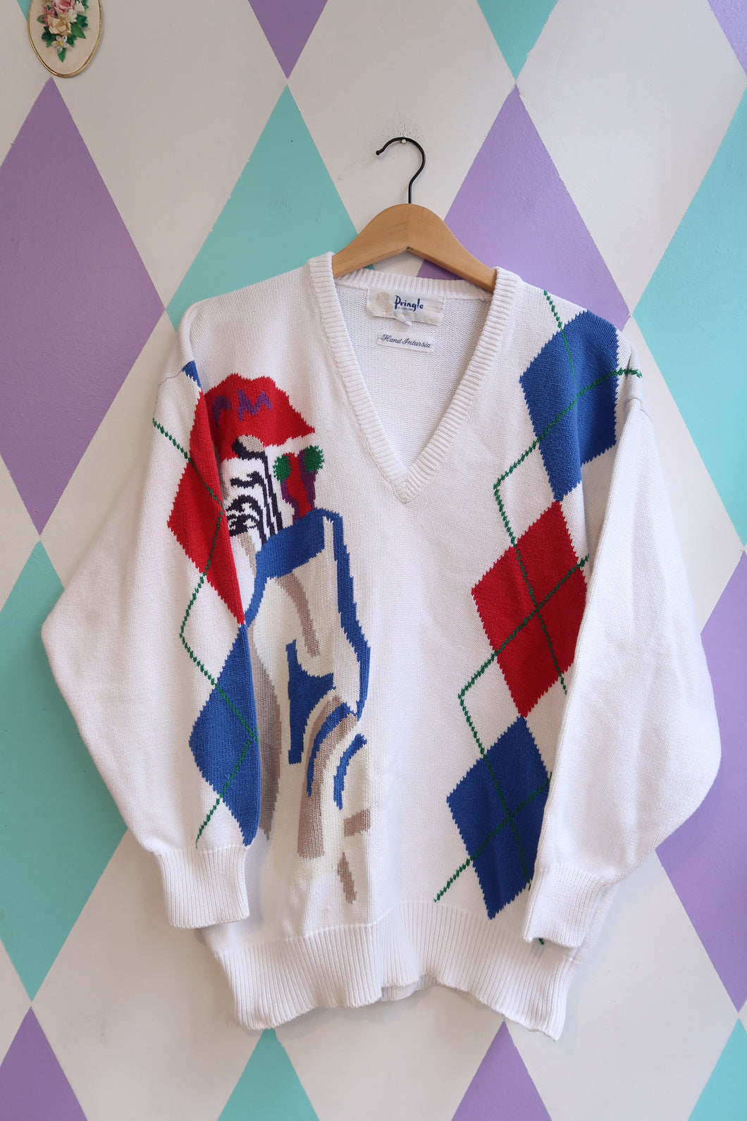 Vintage 1980s Pringle Golf Graphic Sweater