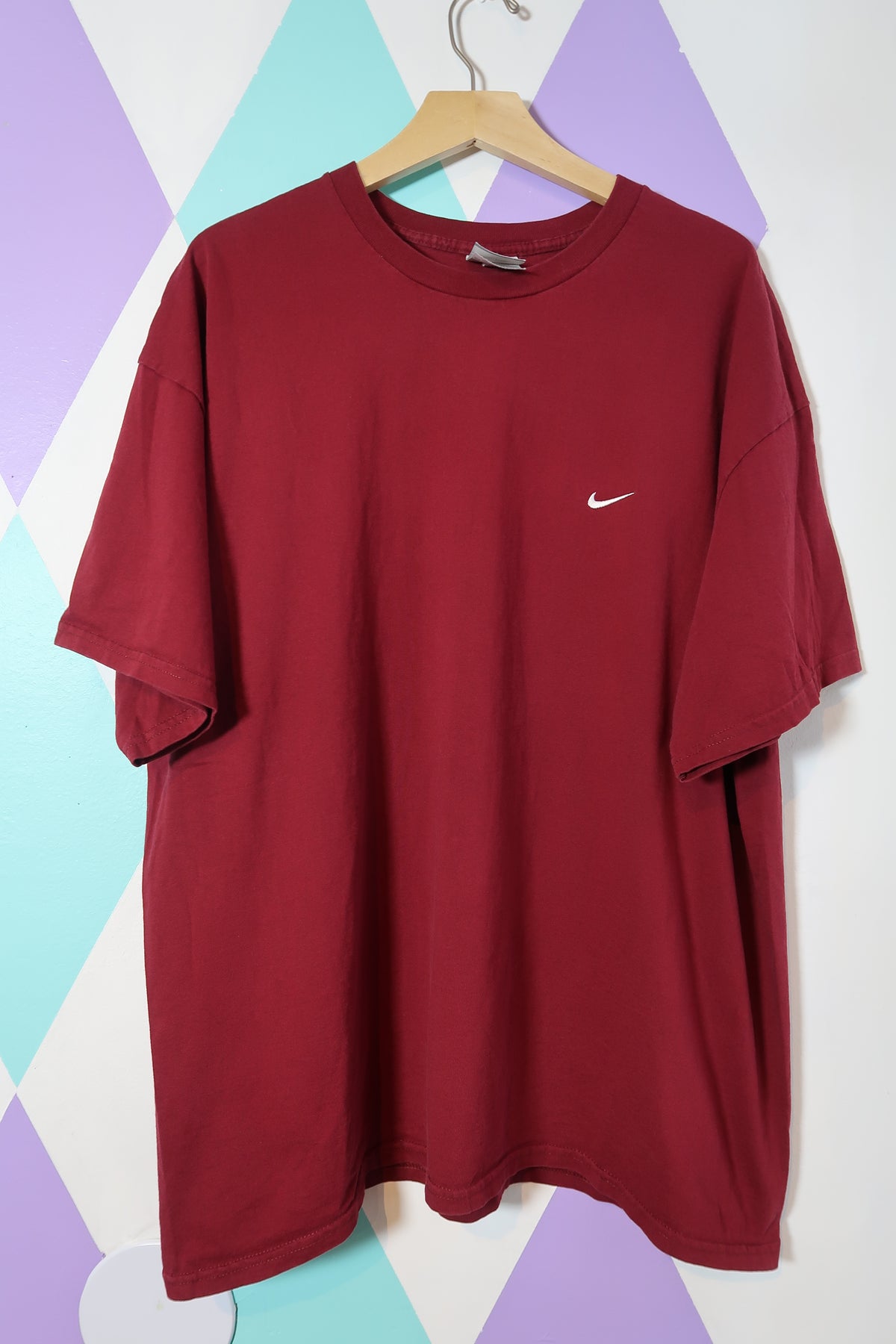 2000s Maroon Nike Swoosh T Shirt