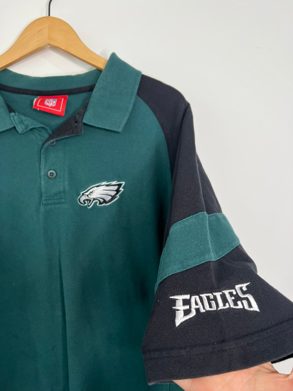 2000s vintage Eagles Polo Shirt by Elektra Vintage, showing classic design with embroidered eagle logo on the chest.