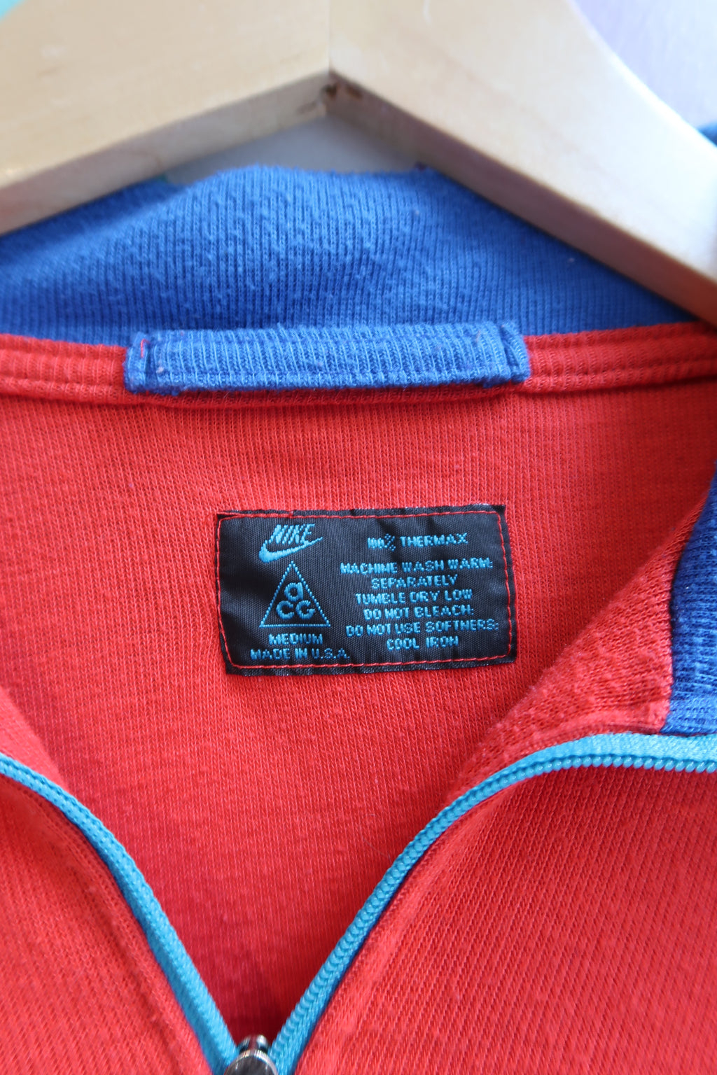Vintage Nike ACG 90s Red Half-Zip Pullover – 100% Thermax