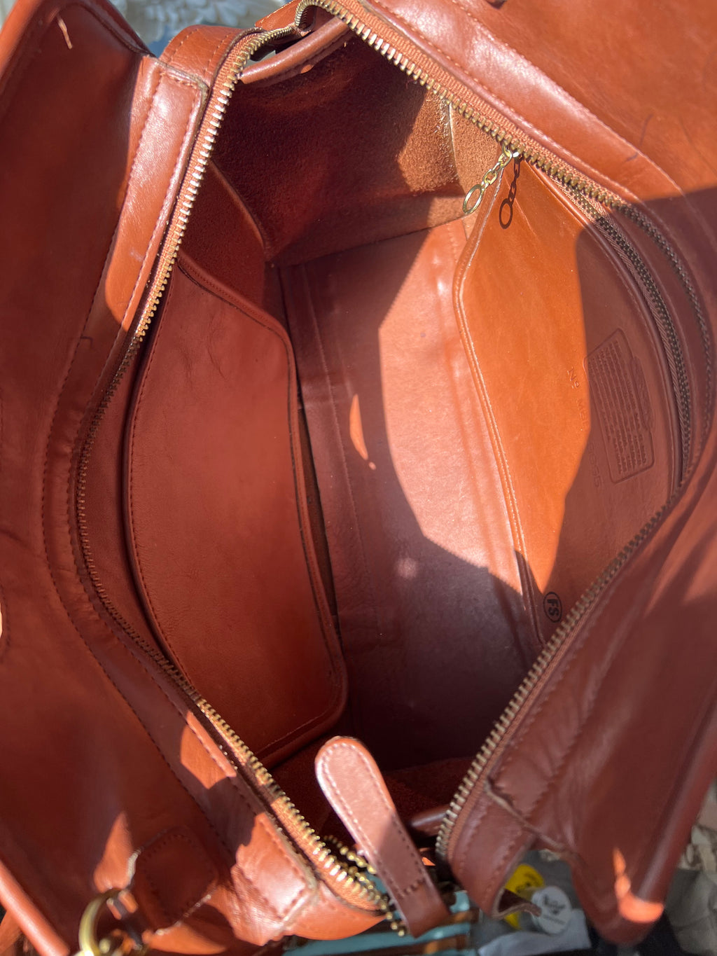 Vintage Coach 9995 Brown Leather Zip Top Tote Briefcase Shoulder Bag W/ Strap