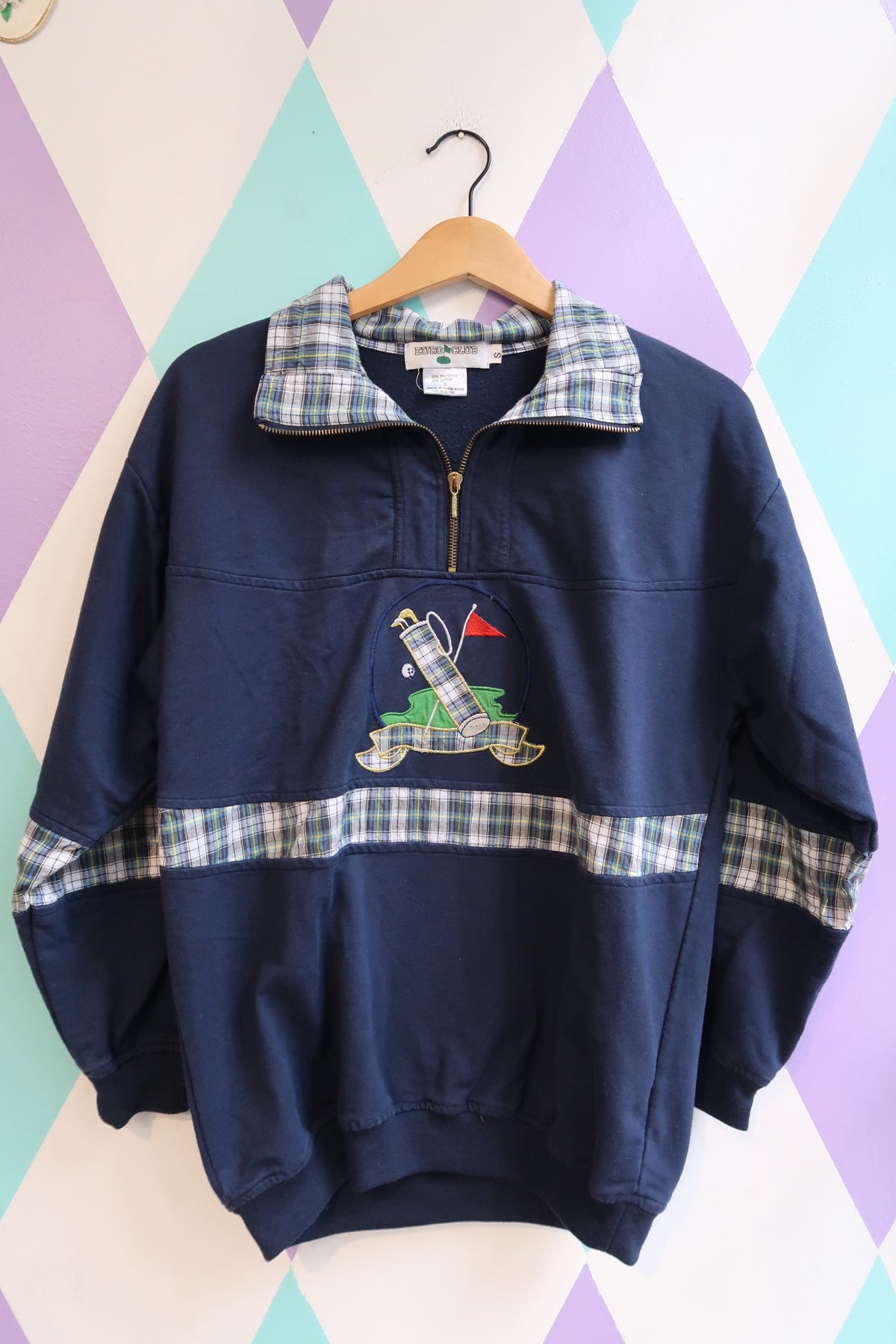 Vintage 90s Golf Embroidered Quarter Zip Pullover - Elektra Vintage