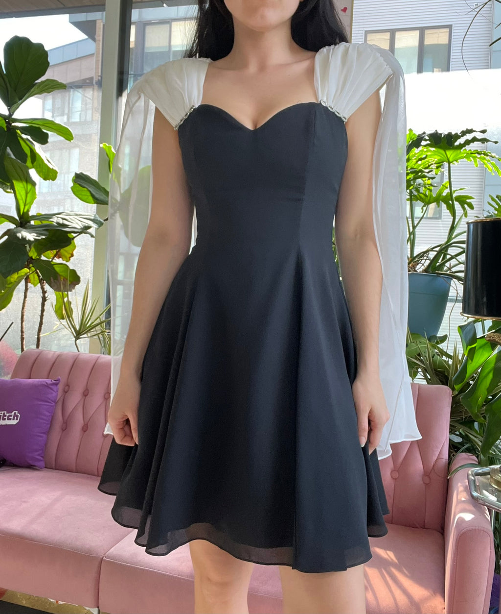 Vintage Black Gown with Cape - Elektra Vintage