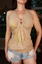 Load image into Gallery viewer, Vintage Y2K Baby Phat Gold Foil Graphic Halter Top
