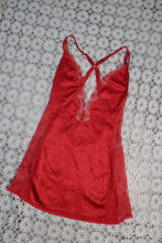 Load image into Gallery viewer, Victoria&#39;s Secret Red Satin Lacey Negligee Dress
