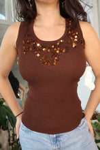 Load image into Gallery viewer, NWT Vintage 2000s Brown Sequin Top
